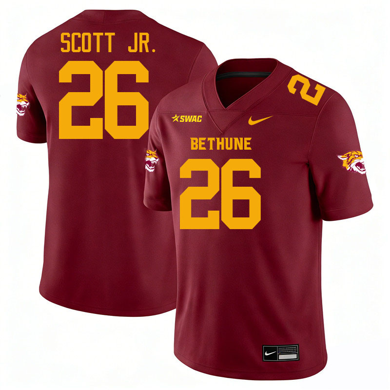 Bethune-Cookman Wildcats #26 Ali Scott Jr. College Football Jerseys,Uniforms-Maroon